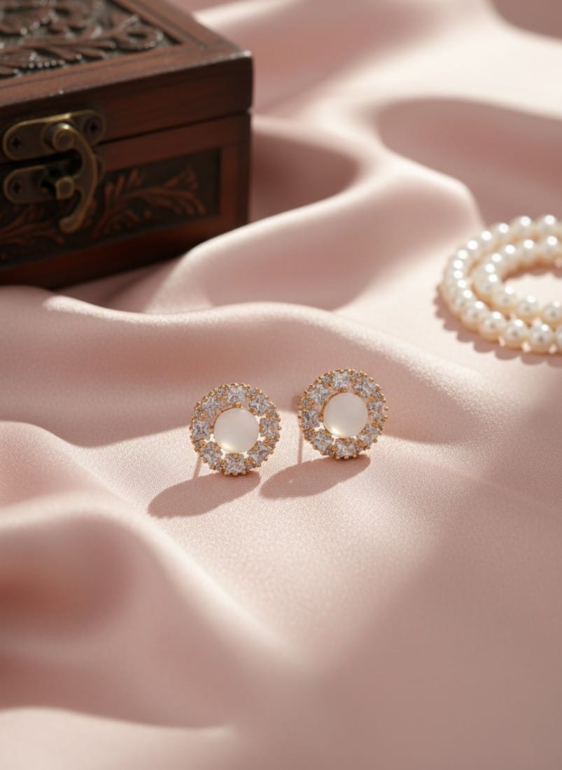 Circular Crystal Halo Studs