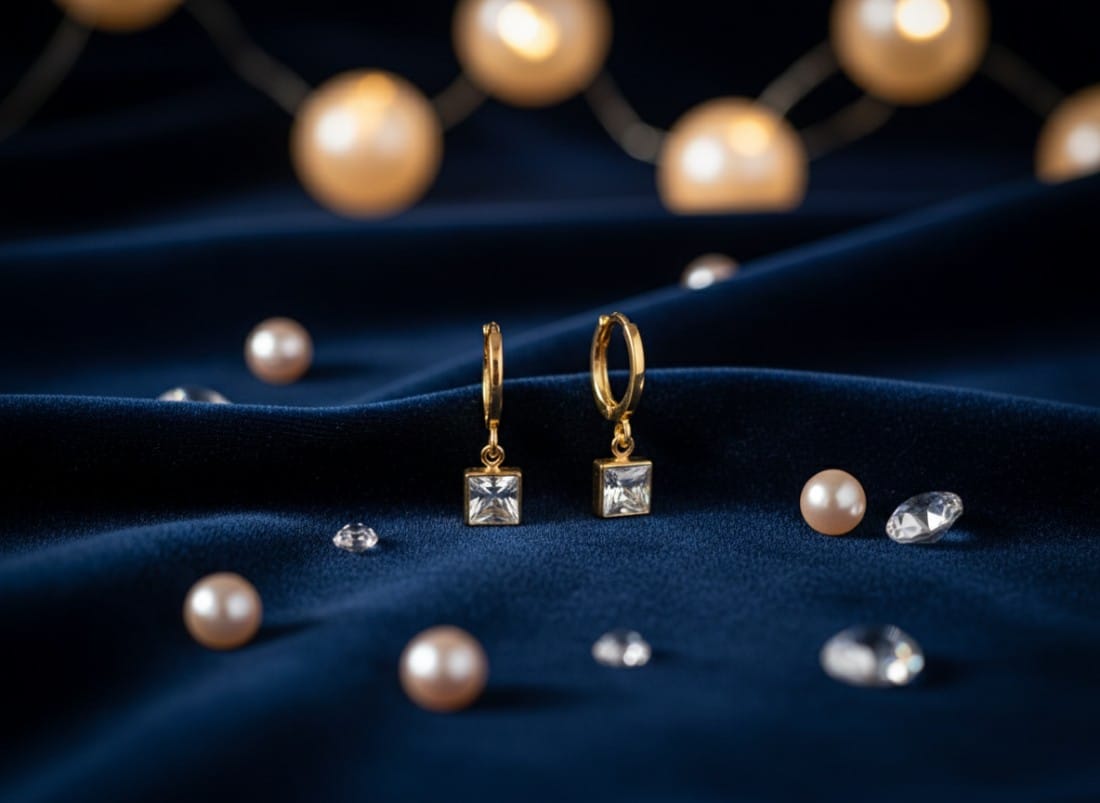 Minimalist Square Drop Hoops