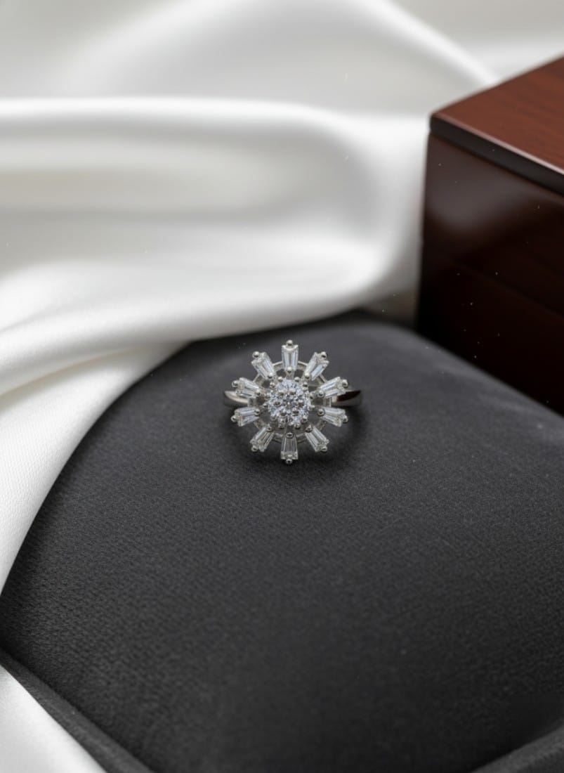 Radiant Burst Ring (White Gold)